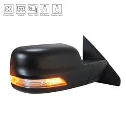 2019 - 2022 RAM 1500 DOOR MIRROR RIGHT HAND POWER HEATED TEXTURED W/ POWER FOLD/SIGNAL/PUDDLE LAMP CH1321472 68402036AA